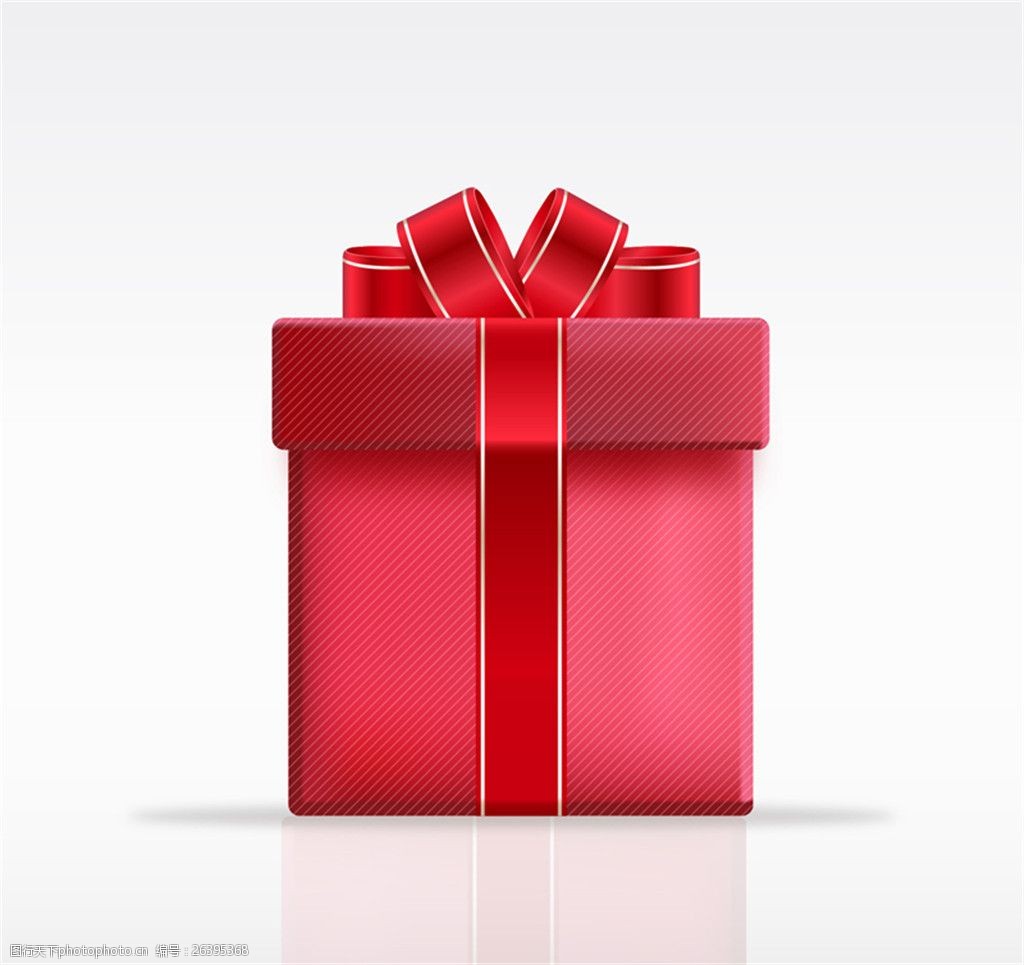 紅色絲帶禮盒設(shè)計(jì)矢量素材