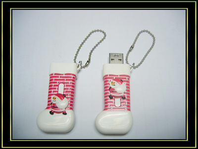 【U盤工廠 禮品U盤 圣誕靴子U盤 免費設計logo 32M-64G均可定】價格,廠家,圖片,U盤,深圳市金田興業科技發展-